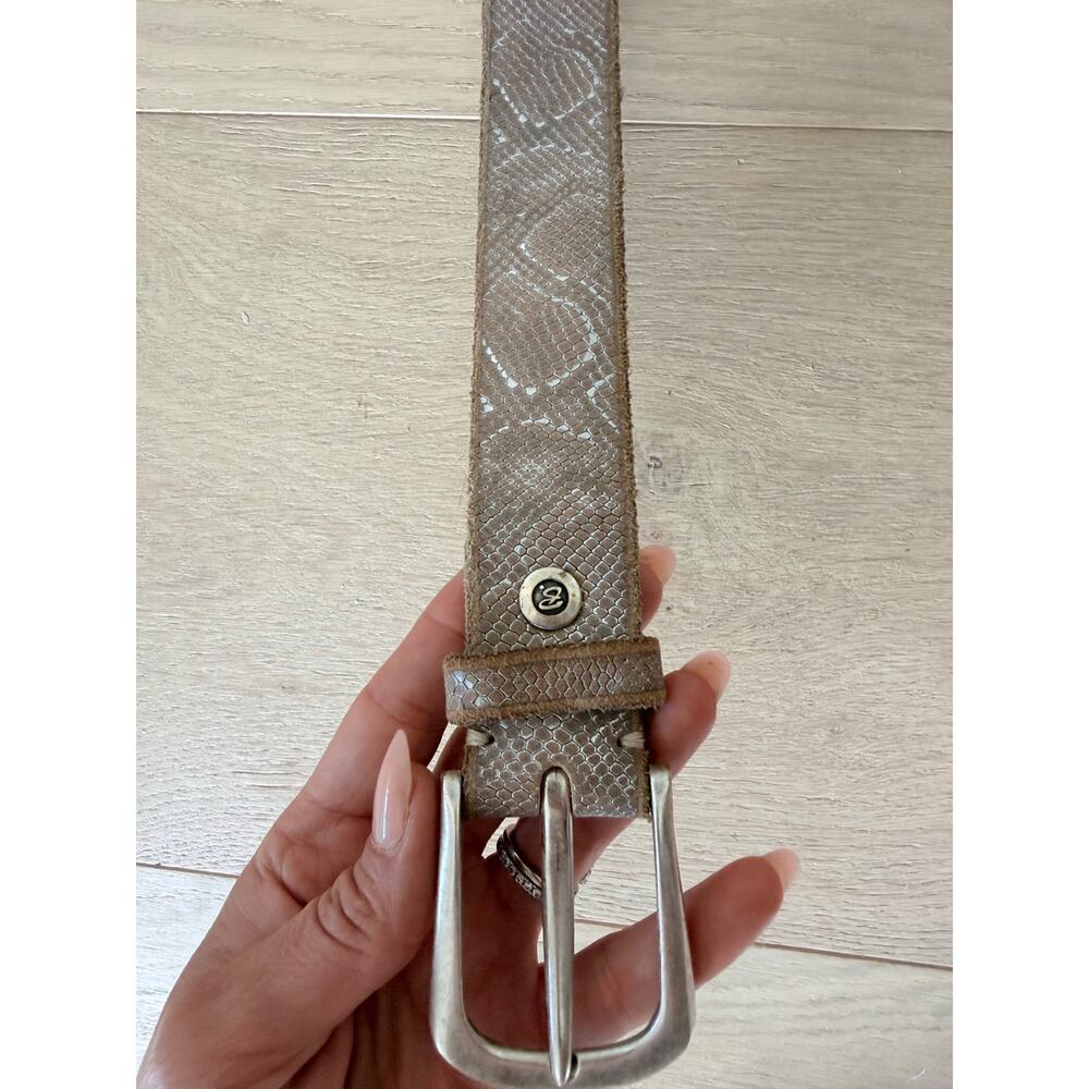B Belt Leather Belt Size S Snake Print